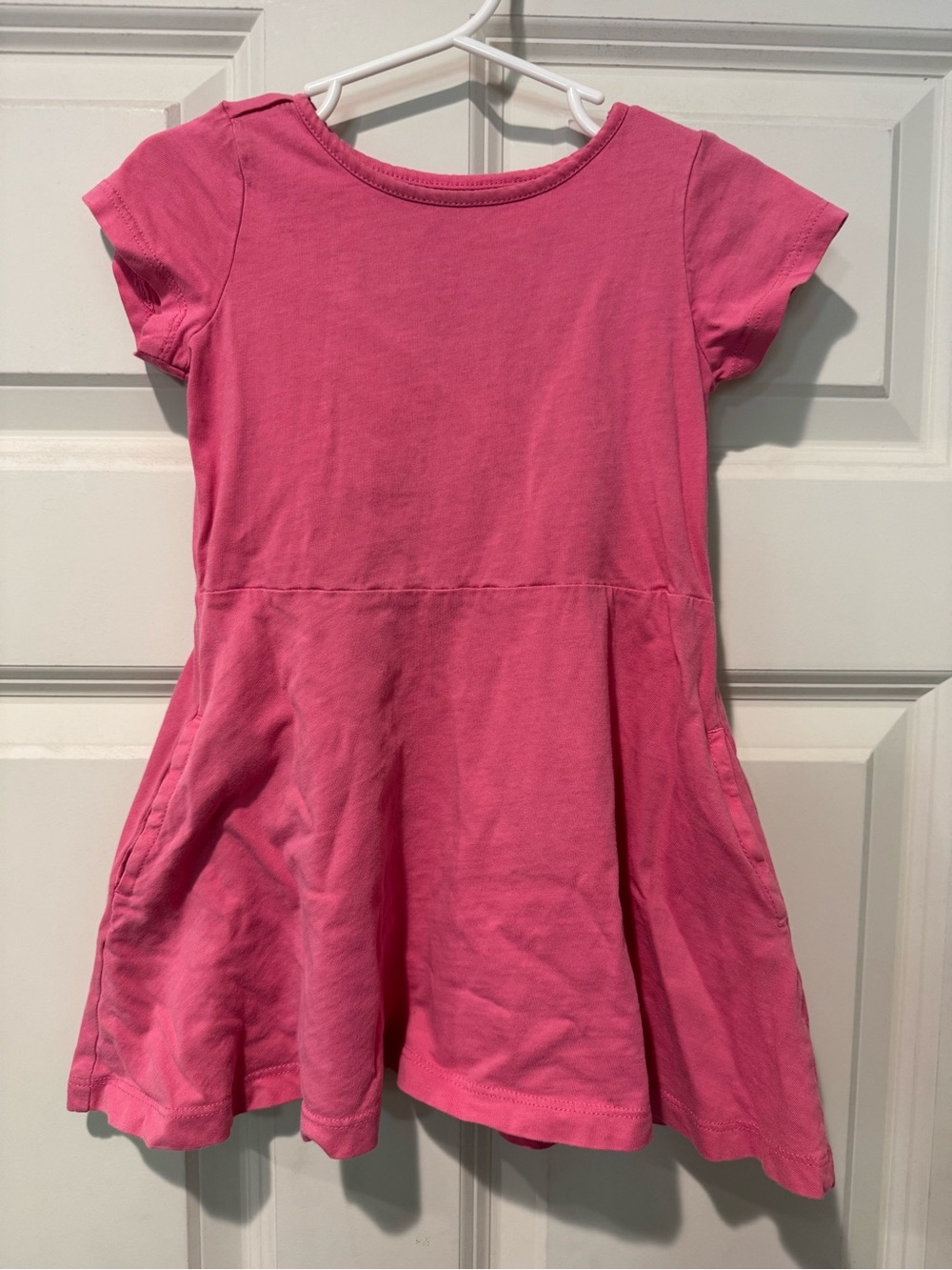 Primary Pink Short Sleeve Skater Dress